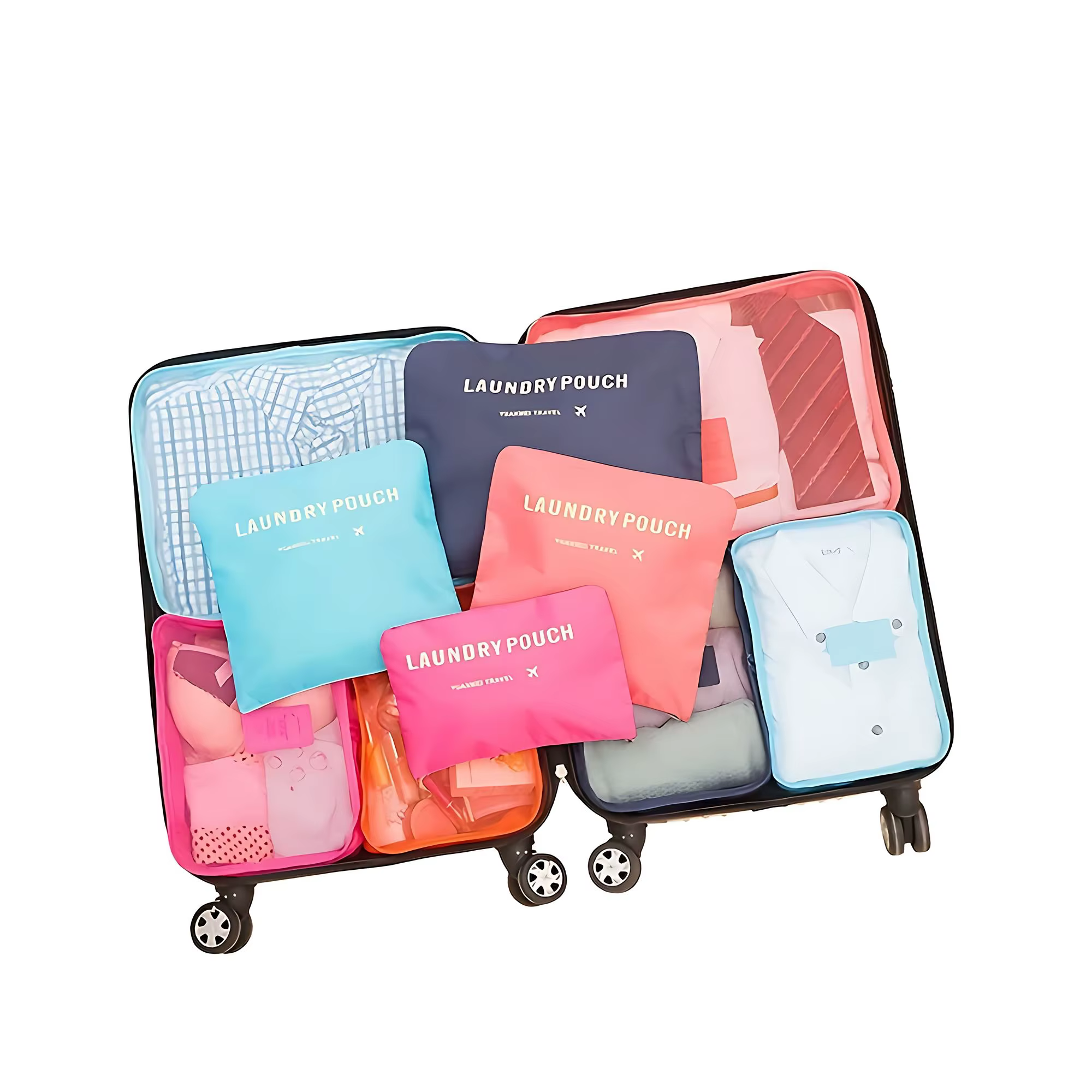 1 ensemble/6 pièces sac de rangement de voyage ensemble pour vêtements organisateur bien rangé pochette à bagages