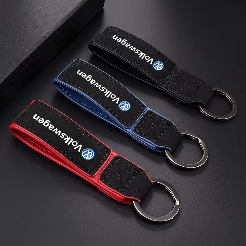 Porte-clés en cuir suédé pour homme et femme