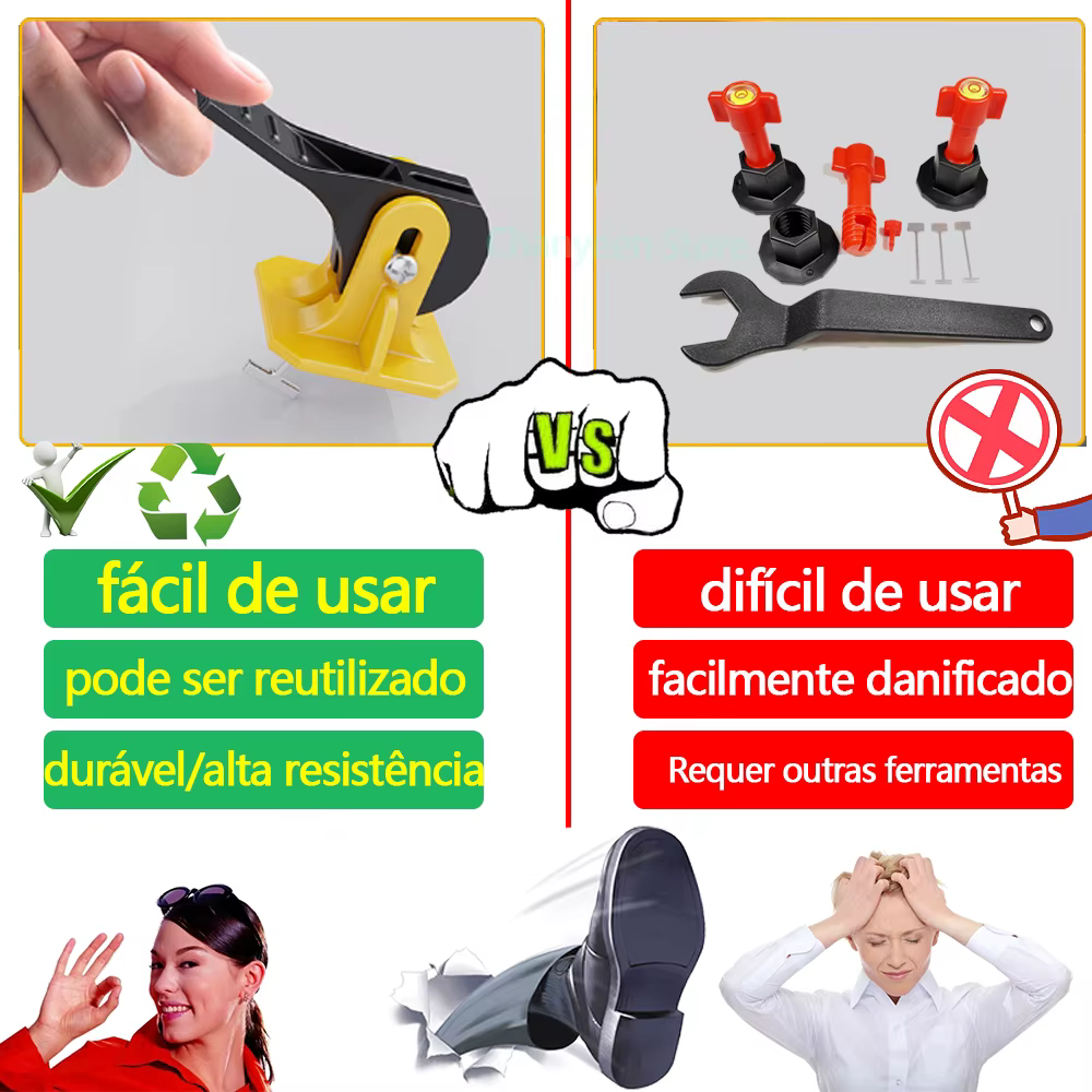 50 pièces système de nivellement de carrelage Clips niveleur Kit de réglage ensemble pour la pose