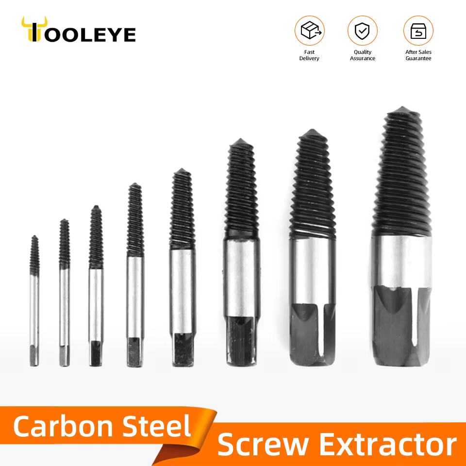 TOOLEYE 5/6 pièces extracteur de vis jeu de forets vis endommagées extracteur outils de travail du bois boulon cassé extracteur de tuyau d'eau