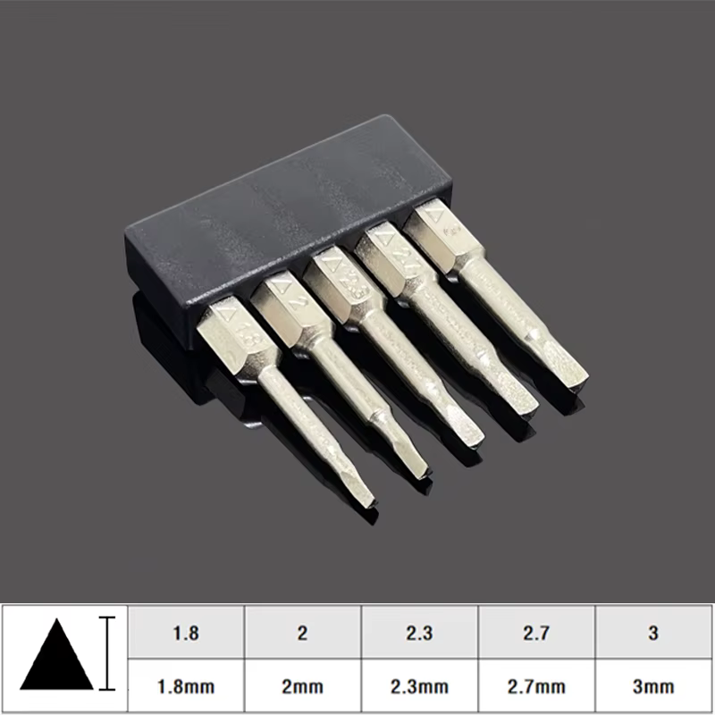 Jeu d'embouts de tournevis à tête triangulaire magnétique 1/4 "hex S2 embouts