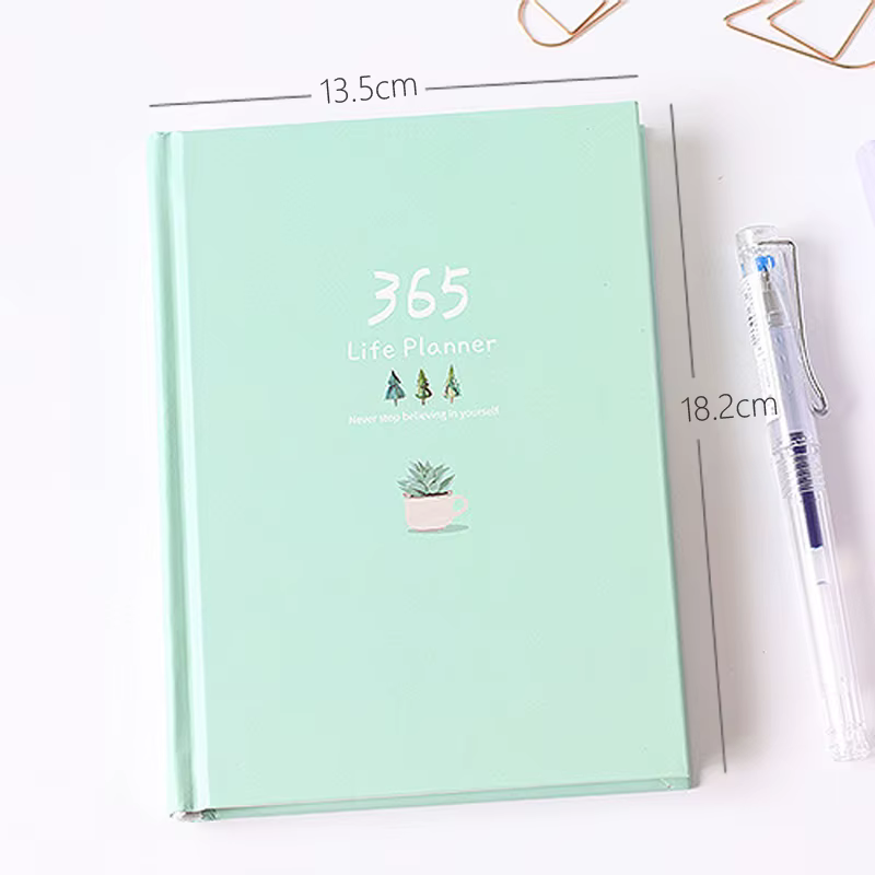 365 planificateur cahier coloré Page intérieure Illustration Plan annuel quotidien Journal livre enregistrement vie