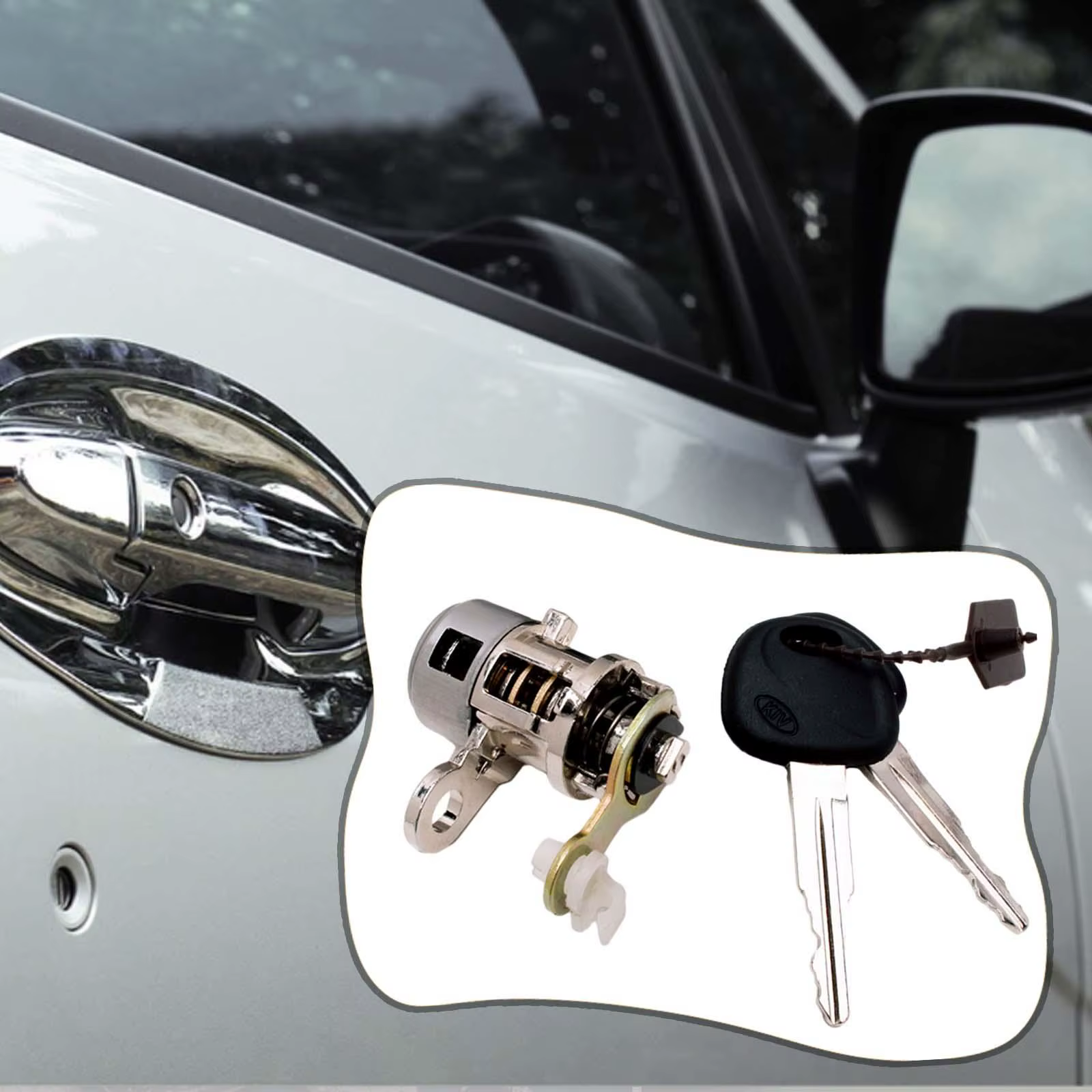 Cylindre de serrure de porte avec 2 clés