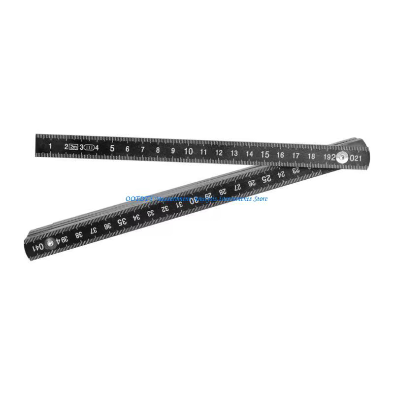 Règle mesure pliante noire compacte 367D 2 m avec échelle claire pour le bricolage l'ingénierie