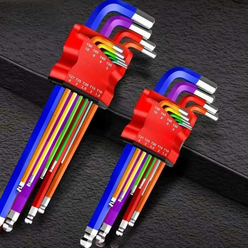 Jeu de 9 clés hexagonales à extrémité sphérique industrielle