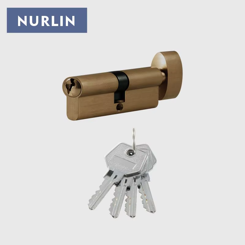 NURLIN-Clé de cylindre de serrure en laiton de style européen, profil UE