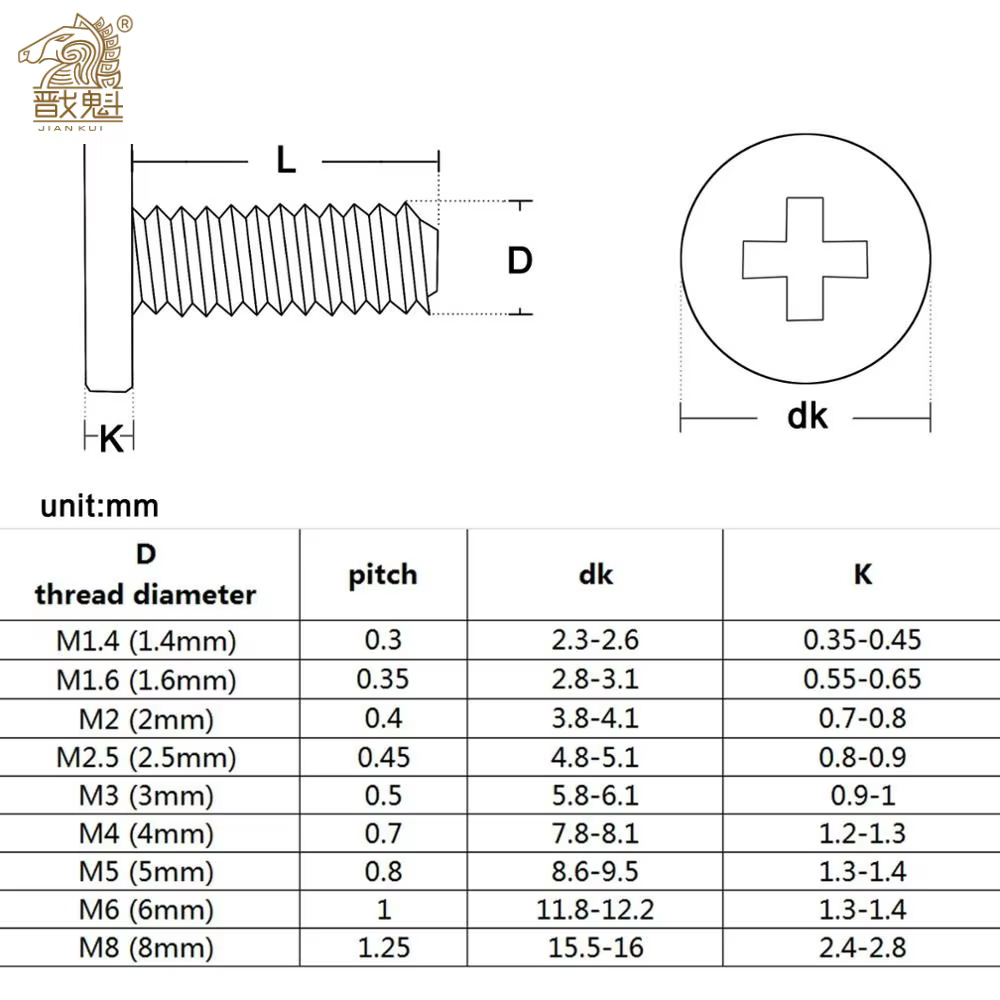 Vis à empreinte cruciforme en acier inoxydable 100304 /50/20 pièces, m1.4, m1.6, M2, M2.5, m3, M4, M5, M6, M8, CM encastré en croix,