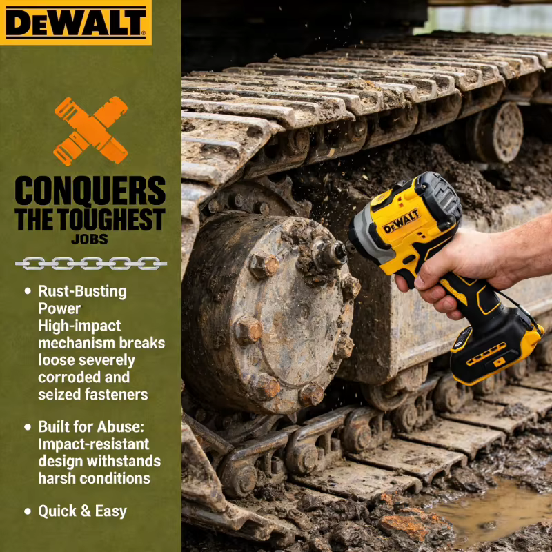 Clé à chocs sans fil DEWALT DCF922 20V : Outil sans fil à couple élevé de 1/2 pouce pour le fixation rapide et intensif