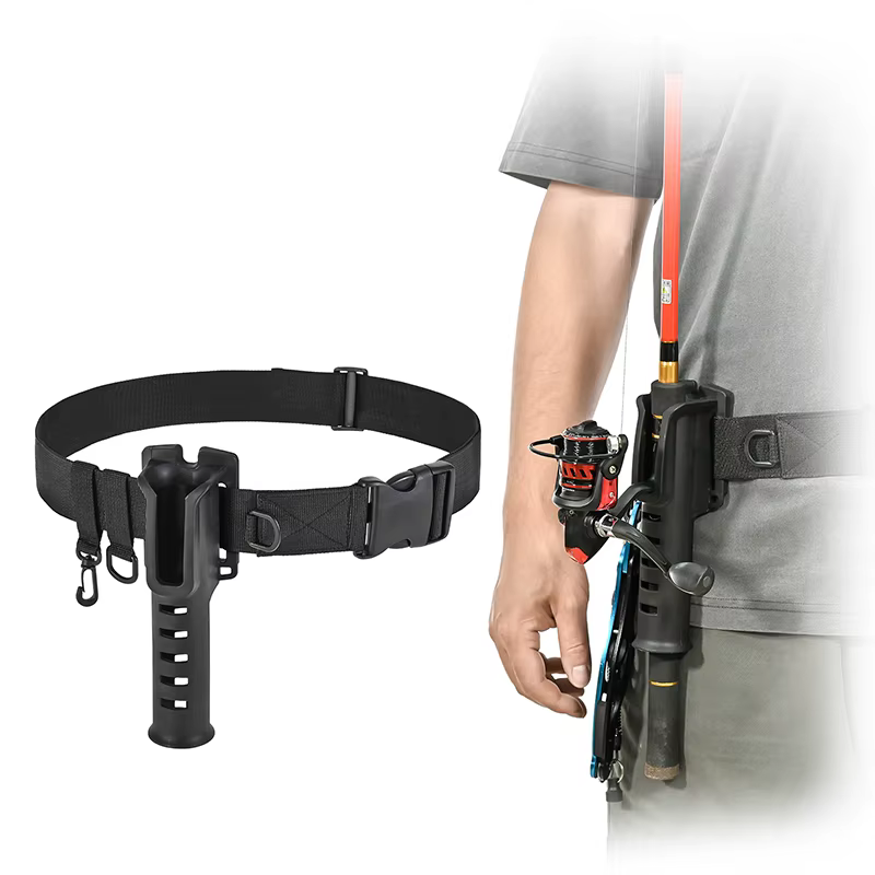 Support de ceinture de canne à pêche réglable, ceinture de pataugeoire avec insertion de leurre, boucle suspendue, Support de taille Portable pour matériel de pêche