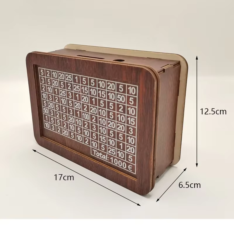 Tirelire en bois 1000/2000/3000/5000/10000 euros