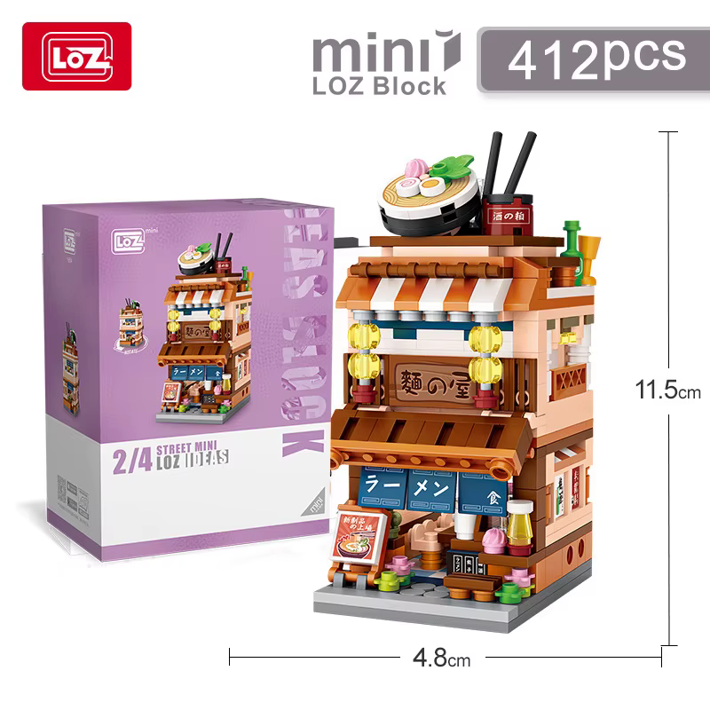 LOZ Mini Street View série boutique matcha japonaise Ramen cantine Kimono