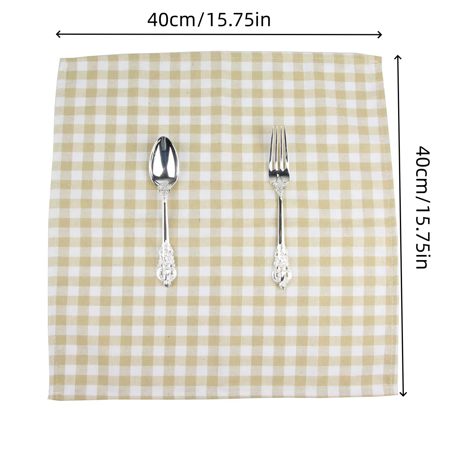 1 pièce 40x40cm Serviette de table en coton à carreaux vichy pour mariage