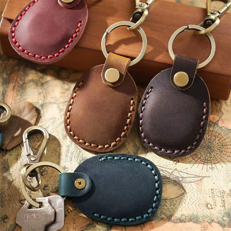Porte-clés en cuir pour étui de protection - Accessoires de localisation anti-perte
