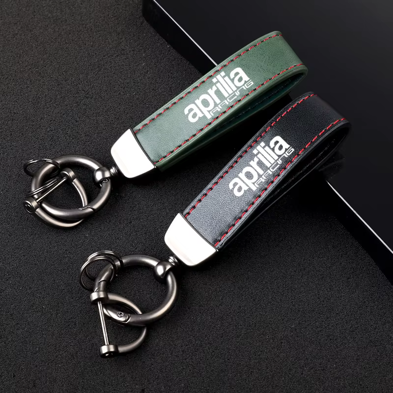 Porte-clés de moto en cuir de qualité supérieure avec logo