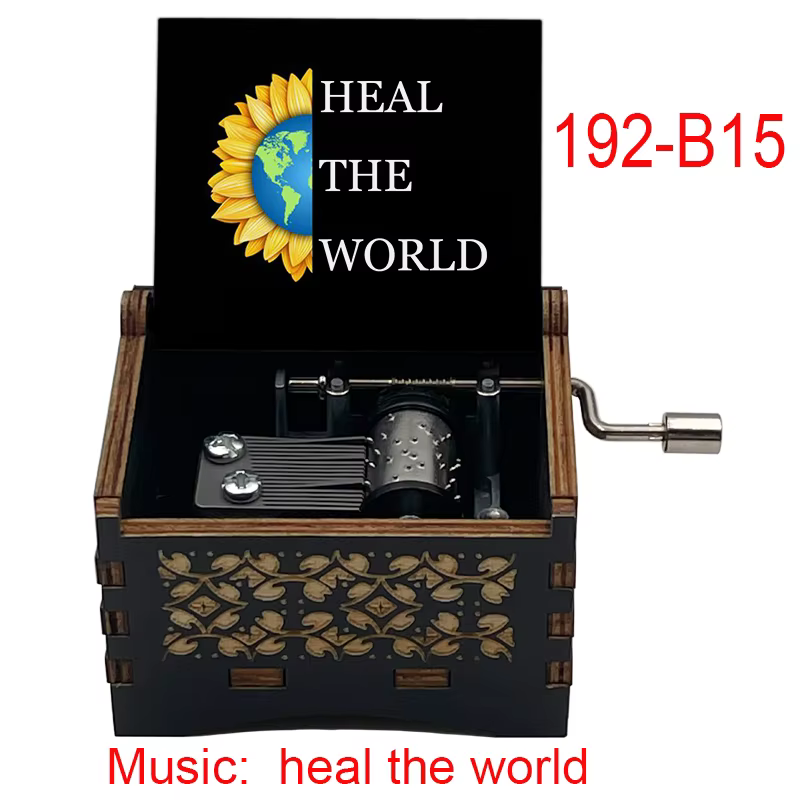 Boîte à musique à manivelle 18 tons « Heal The World » – Décoration d'intérieur