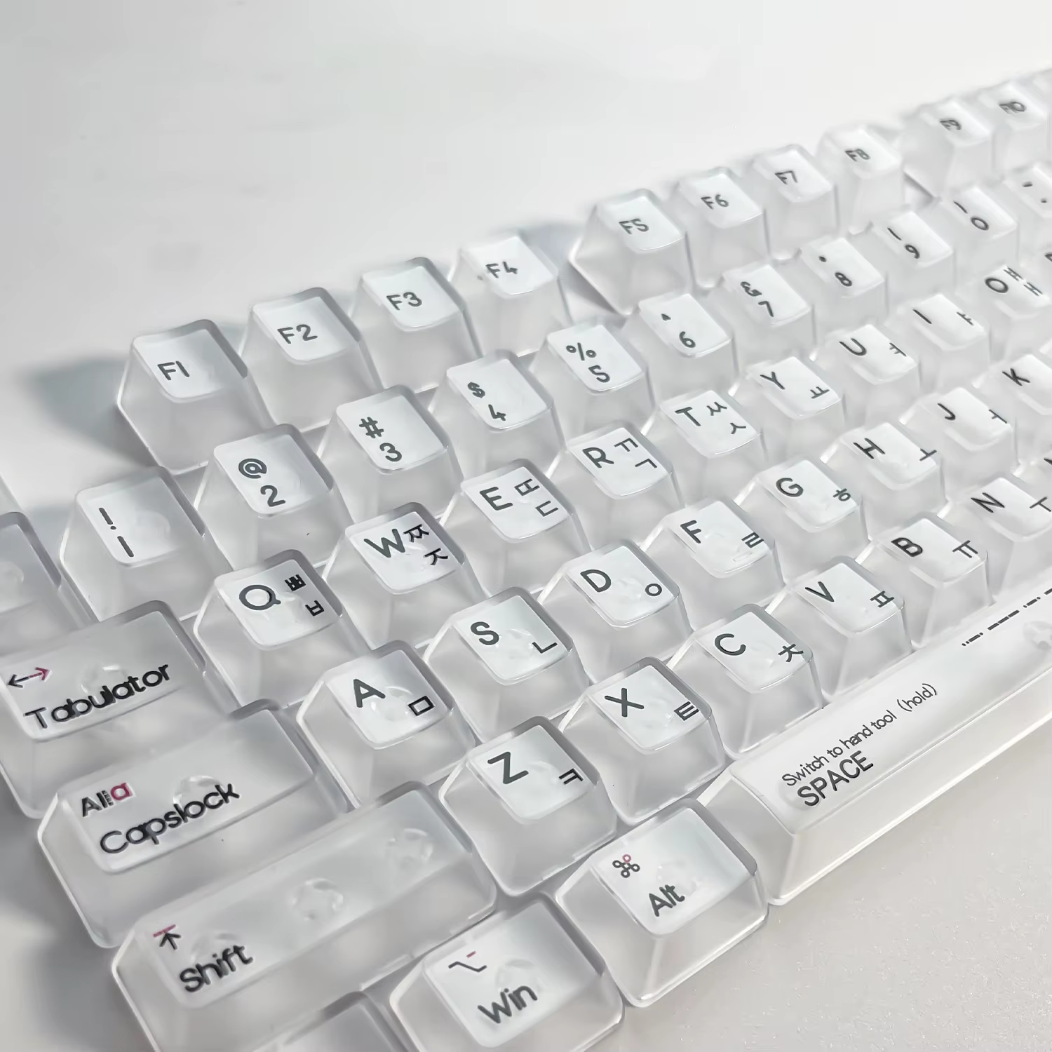 Capuchons de touches transparents en langue russe et coréenne
