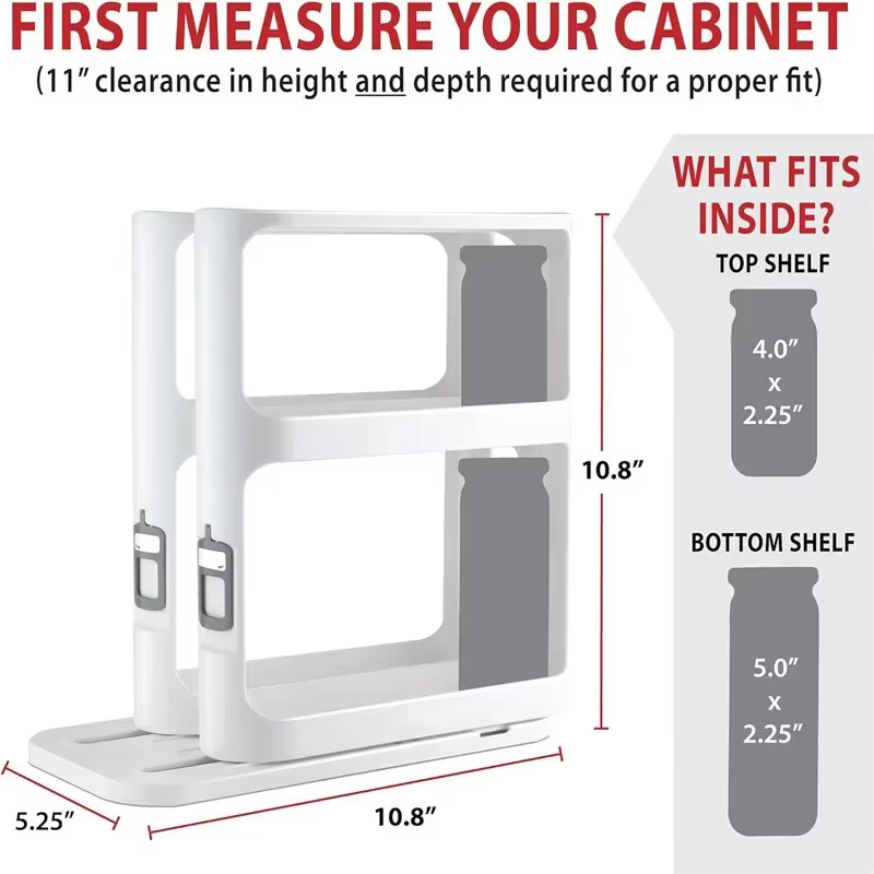 Support rotatif de stockage multicouche, armoire de rangement, support de stockage des aliments, support à épices rotatif extractible, support à épices