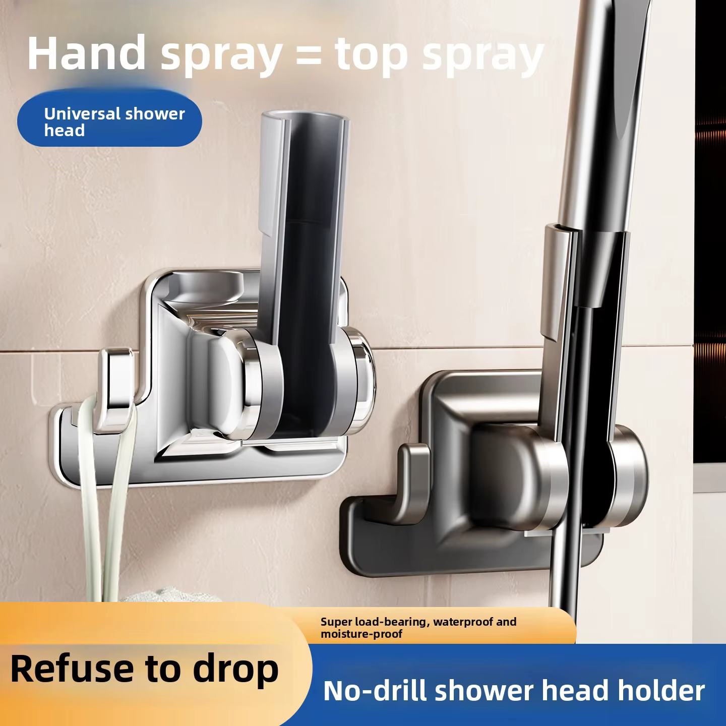 Support de pommeau de douche sans perçage