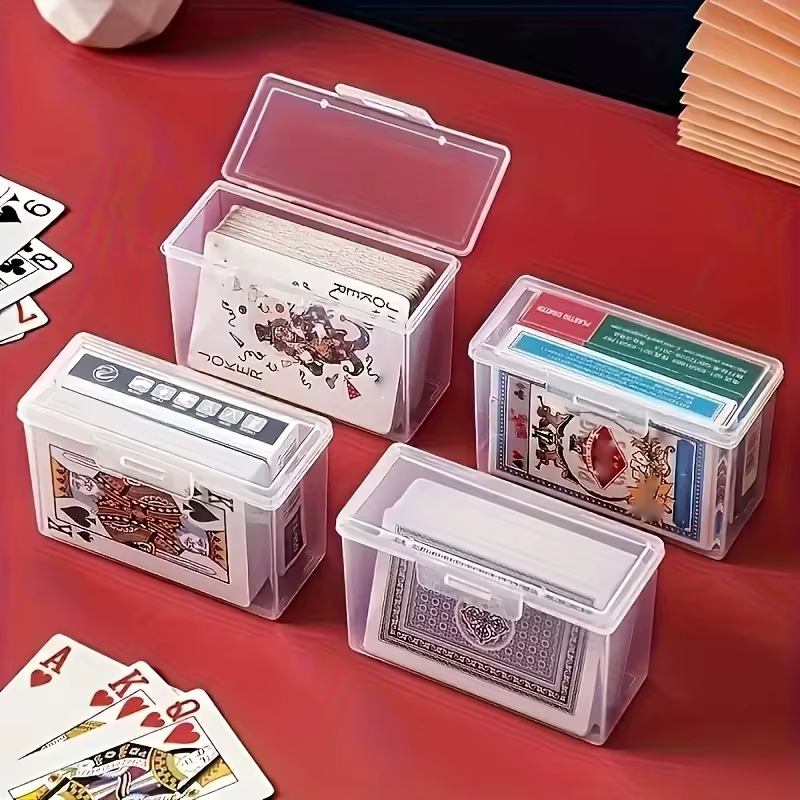 Boîte de rangement pour cartes à jouer, cartes de jeu, cartes d'identité, cartes de visite, boîte de rangement en plastique, organisateur de cartes