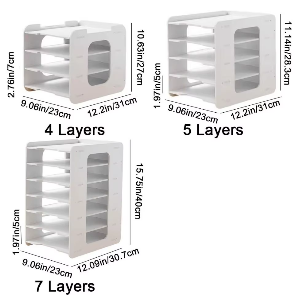 Support de stockage de fichiers multicouche en PVC, gain de place, porte-fichiers à assemblage facile, support de fichiers de Table de grande capacité, fournitures de comptabilité