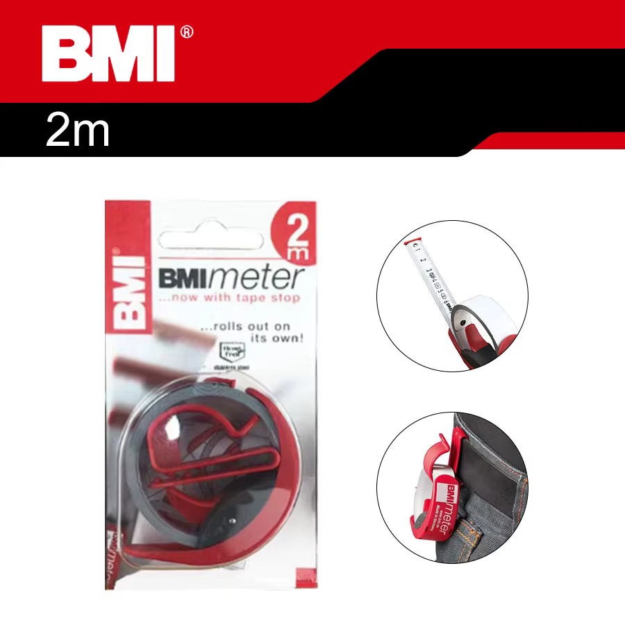 BMI 429 241 429 341 Mètre Ruban Télescopique de Précision Rapide 2m 3m avec Échelle en mm pour Designer et Décorateur