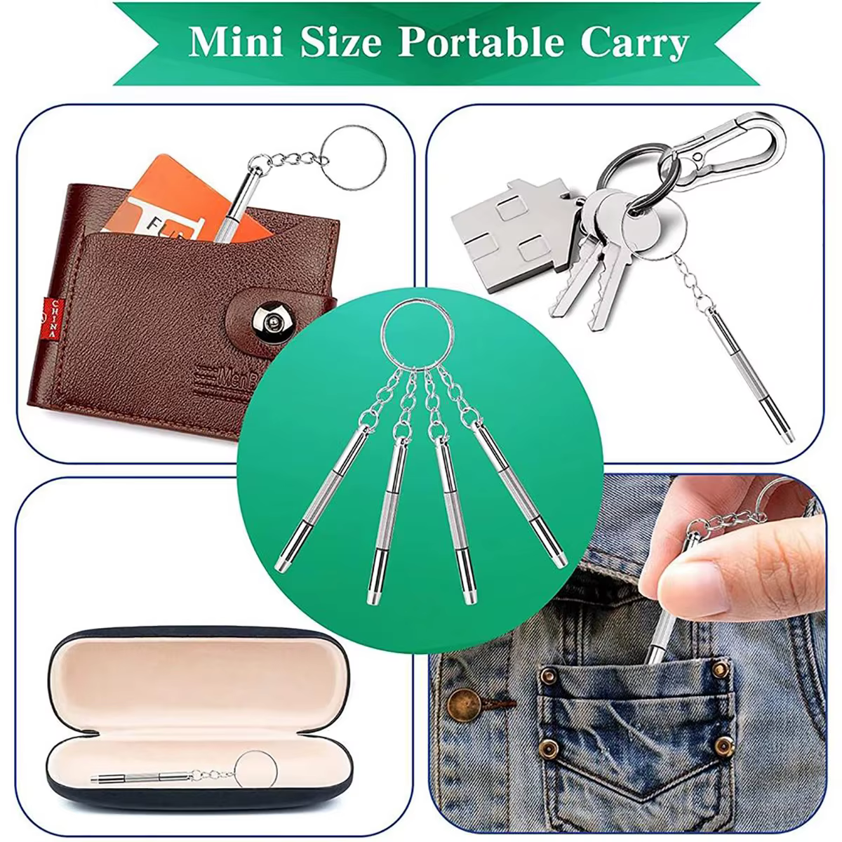 1/2 pièces Mini tournevis 3-en-1 pour lunettes
