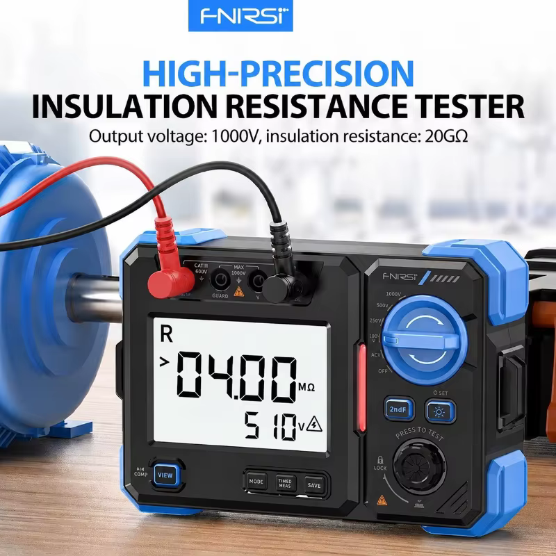 Testeur de résistance d'isolement FNIRSI MRT-1050 1000V 20G Ω Mégohmmètre Mesure de tension AC/DC Vérification de l'isolement des enroulements de moteur