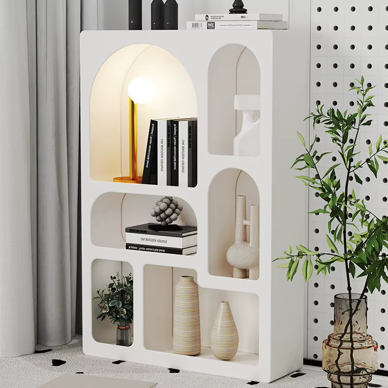 Armoires de rangement noires, armoires de cuisine nordiques pour livres et objets de collection, meubles de bar arqués, meubles pour la maison
