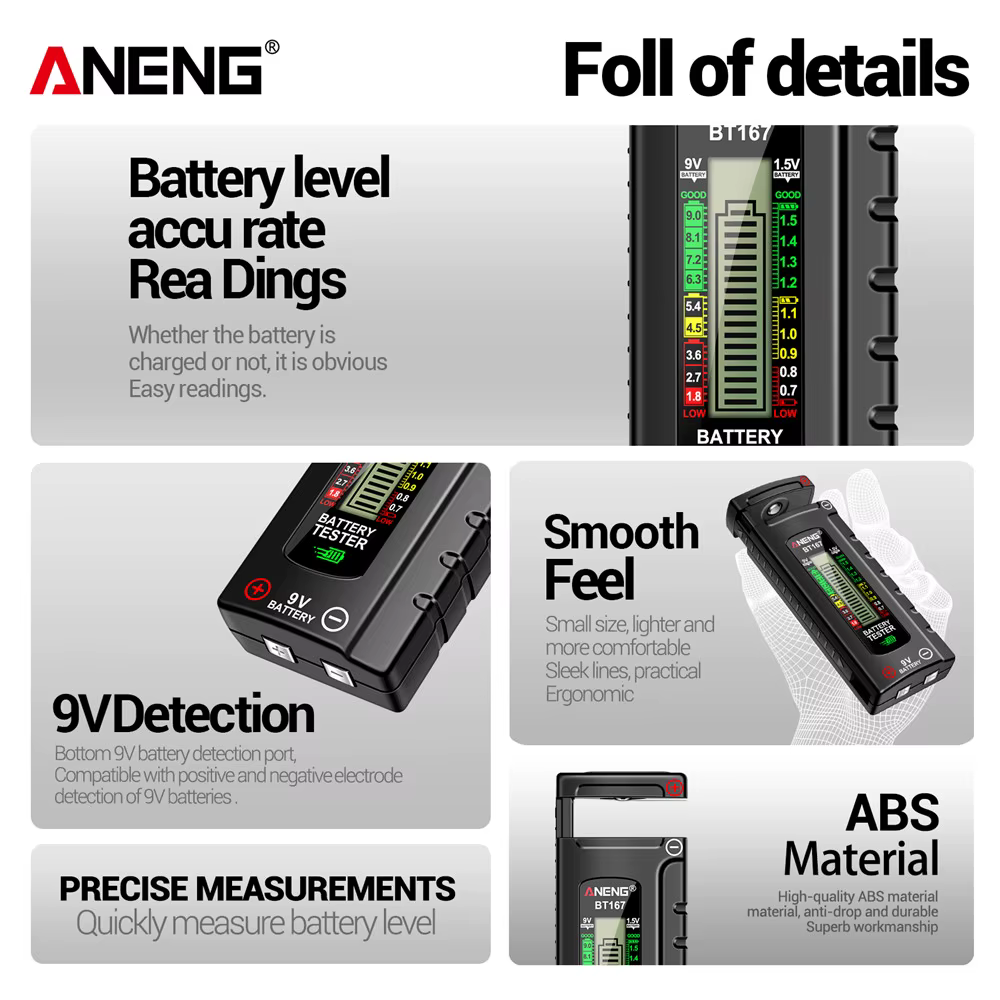 Testeur de batterie ANENG BT167