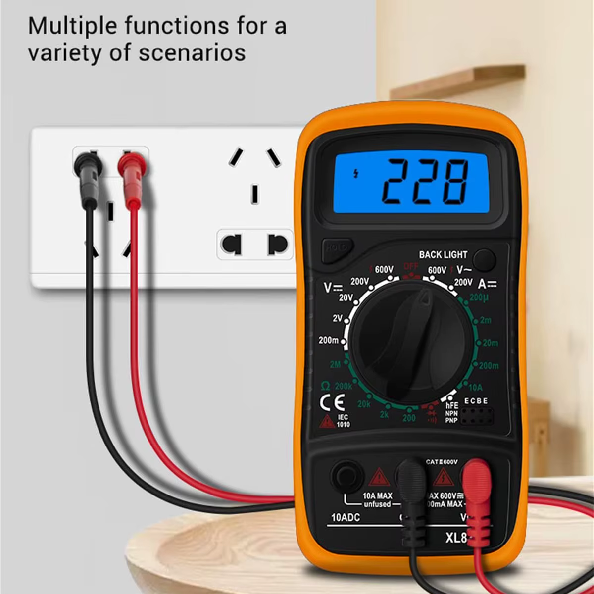 Multimètre numérique portable haute précision avec écran rétroéclairé