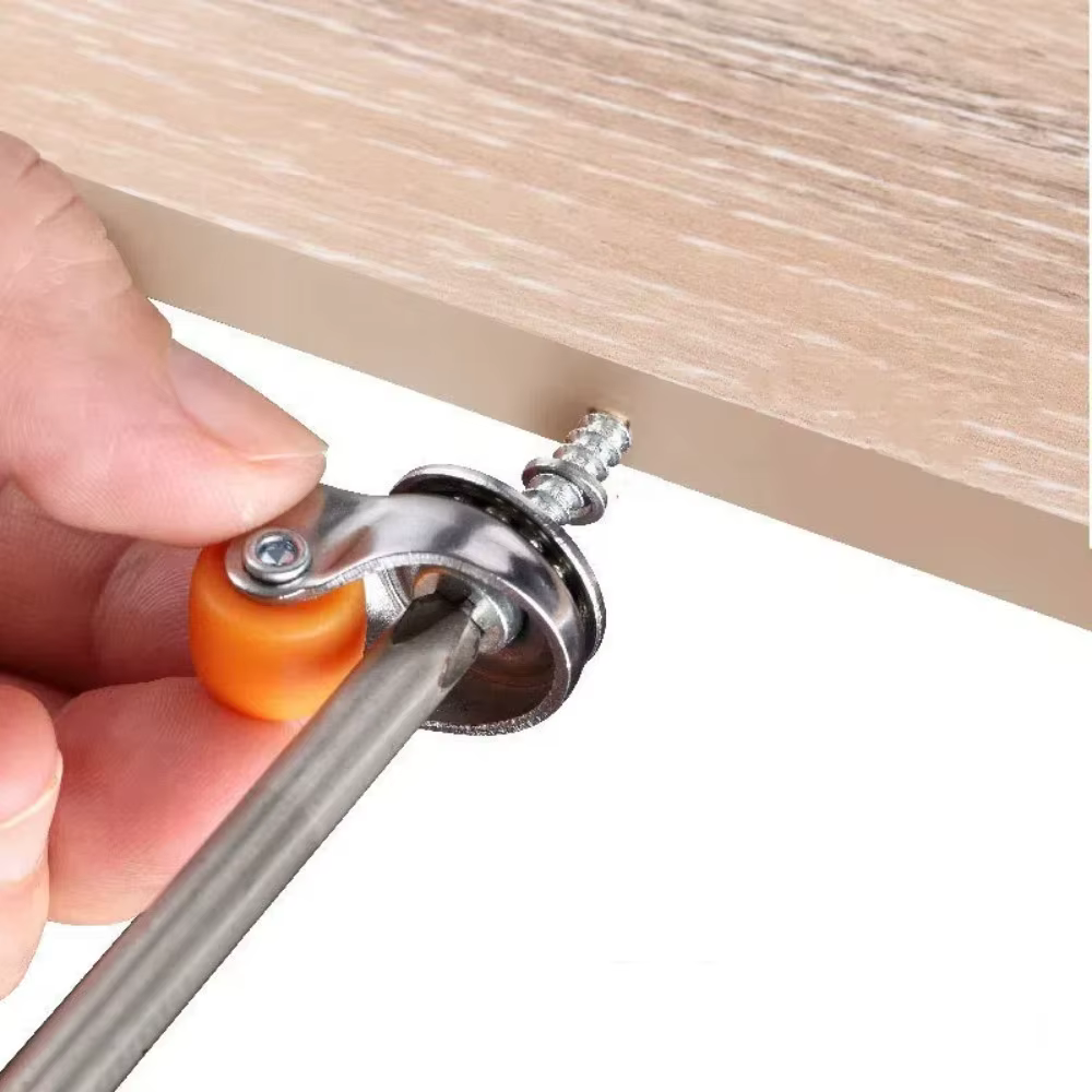 4 pièces 0.5 pouces petites roulettes roues bricolage boîte de rangement profil bas Mini