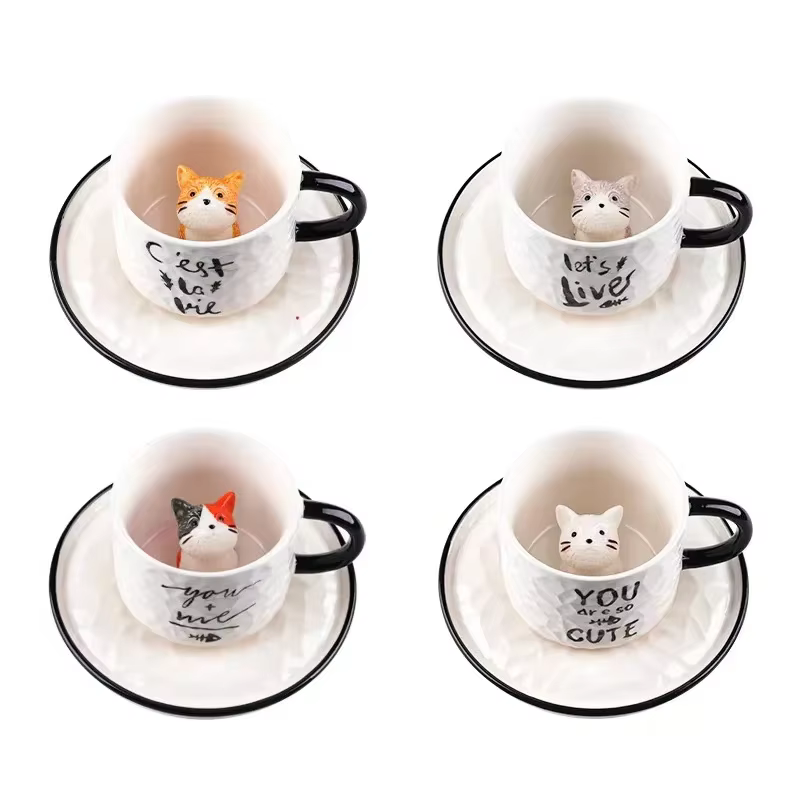 Tasse à griffes de chat en céramique