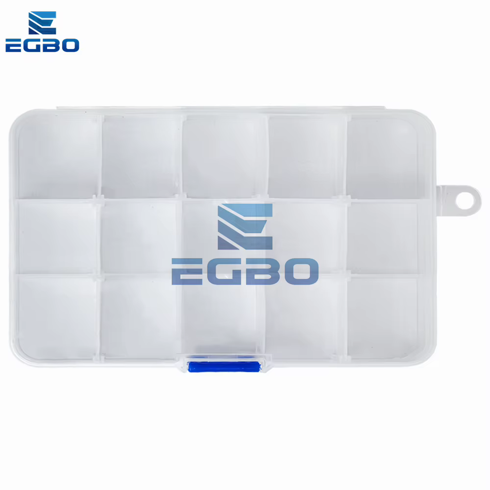 Boîte de Rangement en Plastique Transparent pour Bijoux et Composants Électroniques, Accessoire de Finition, 15 Grilles