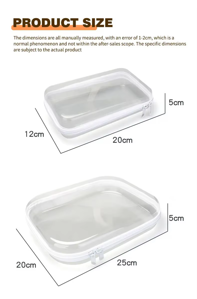 Boîte de rangement de voyage en plastique dur PVC Transparent