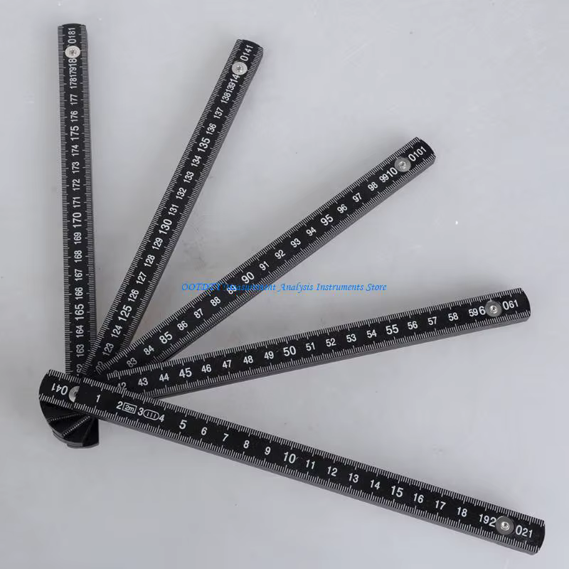 Règle mesure pliante noire compacte 367D 2 m avec échelle claire pour le bricolage l'ingénierie