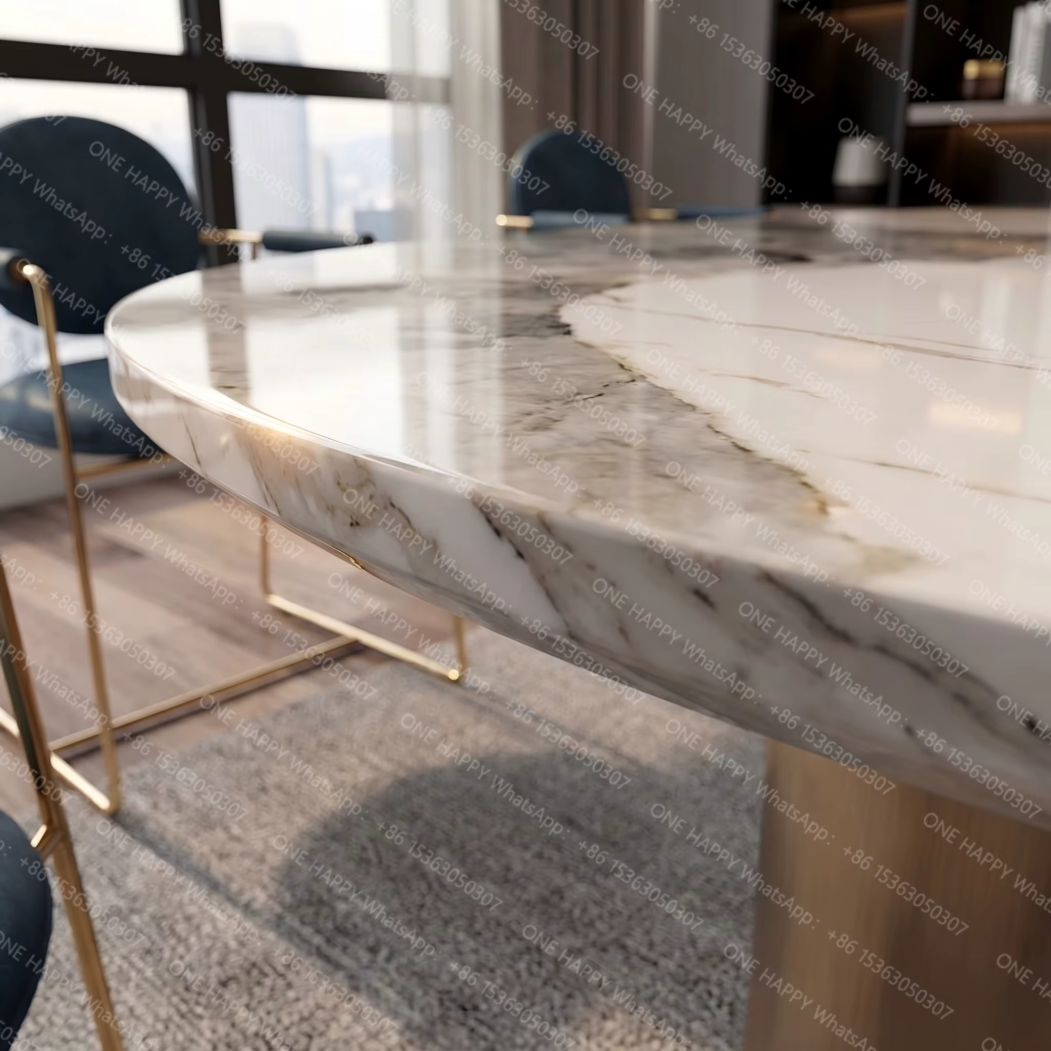 Table à manger en marbre italien sur mesure, toutes tailles, ensemble de salle à manger de luxe en pierre naturelle, villa, manoir, penthouse, cuisine, meubles de maison, décoration