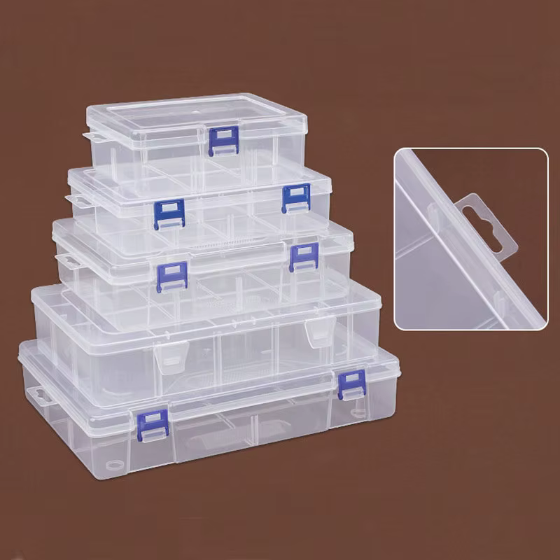Boîte de conteneurs de stockage en plastique avec couvercle