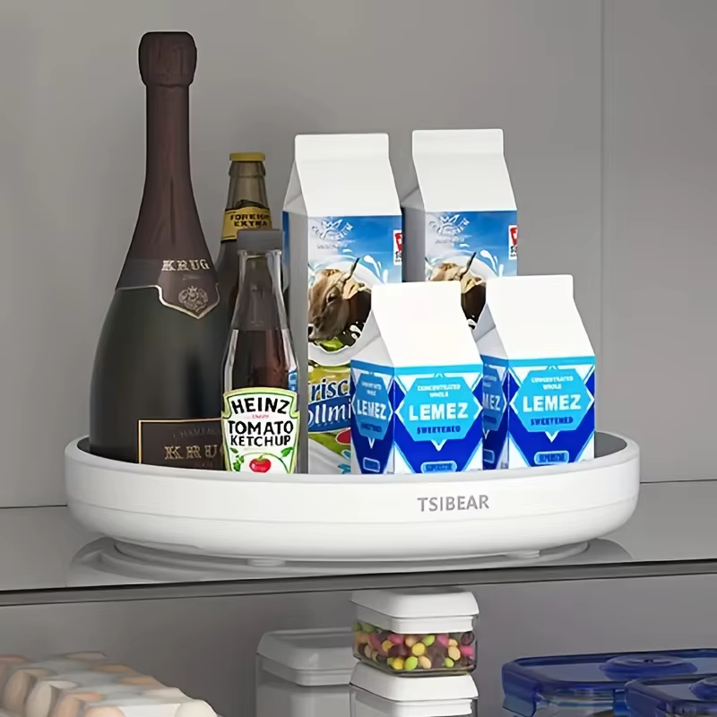 Organisateur de rangement rotatif pour épices, plateau de comptoir de cuisine, plateau rotatif à 360 degrés pour garde-manger, bouteilles, bocaux, produits frais