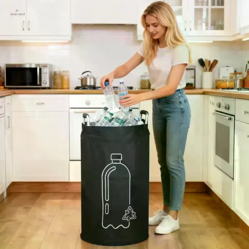 Panier de rangement pliable robuste avec poignée en aluminium