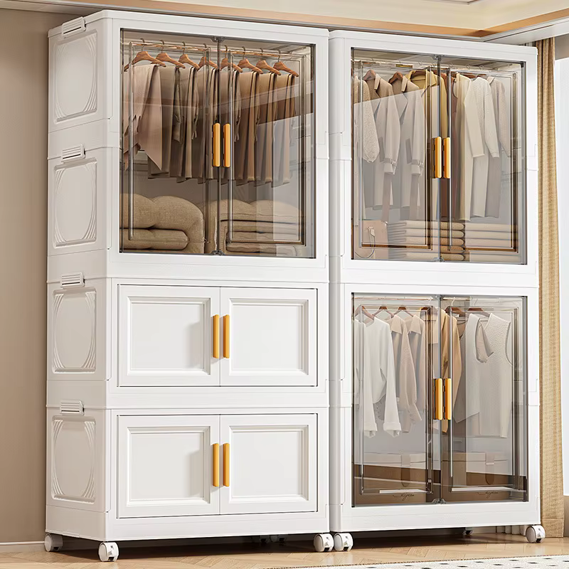 Rangement avec portes transparentes