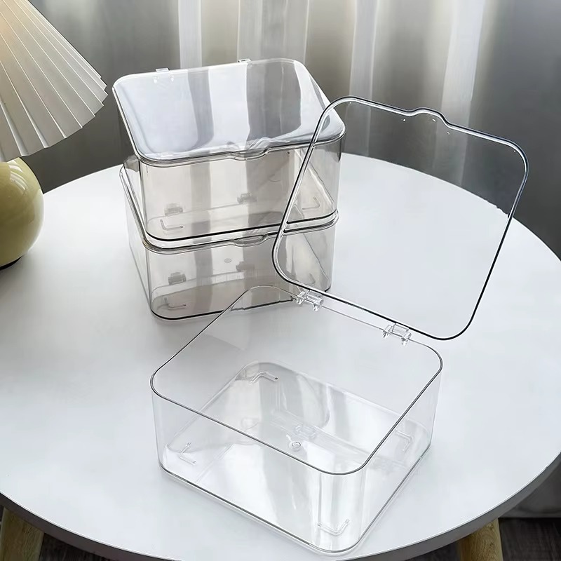 Boîtes de rangement en plastique empilables avec couvercles