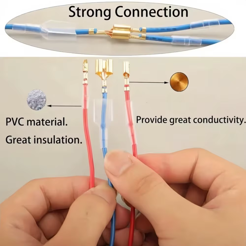 270 pièces/boîte – Kit combiné de connecteurs à sertir isolés et scellés transparents pour fils