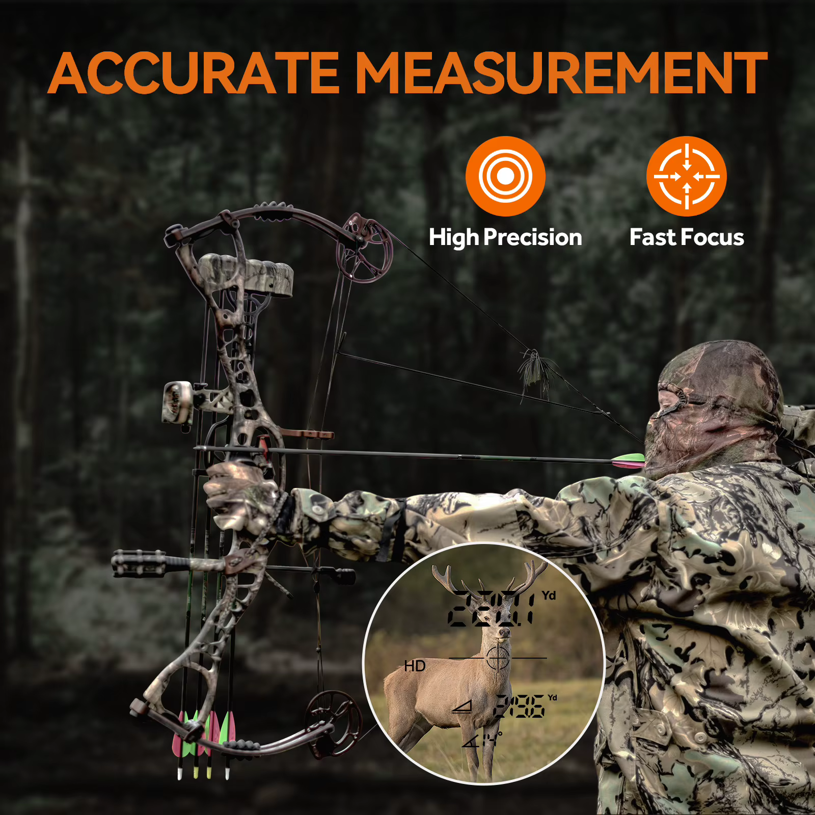Télémètre MiLESEEY 7 ° Télémètre laser Big Field 656Yd pour la chasse