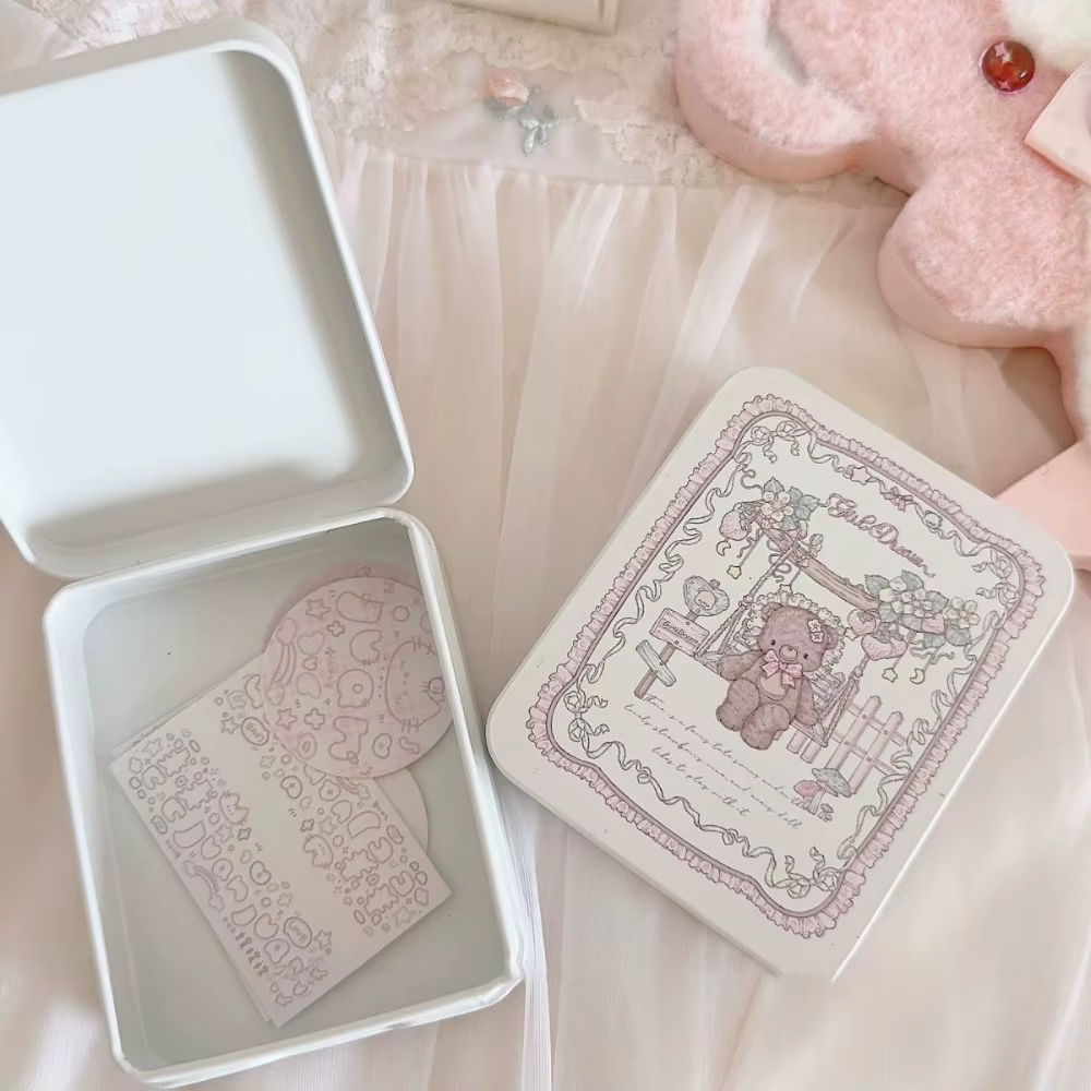 Ins – boîte de rangement en fer ours de dessin animé