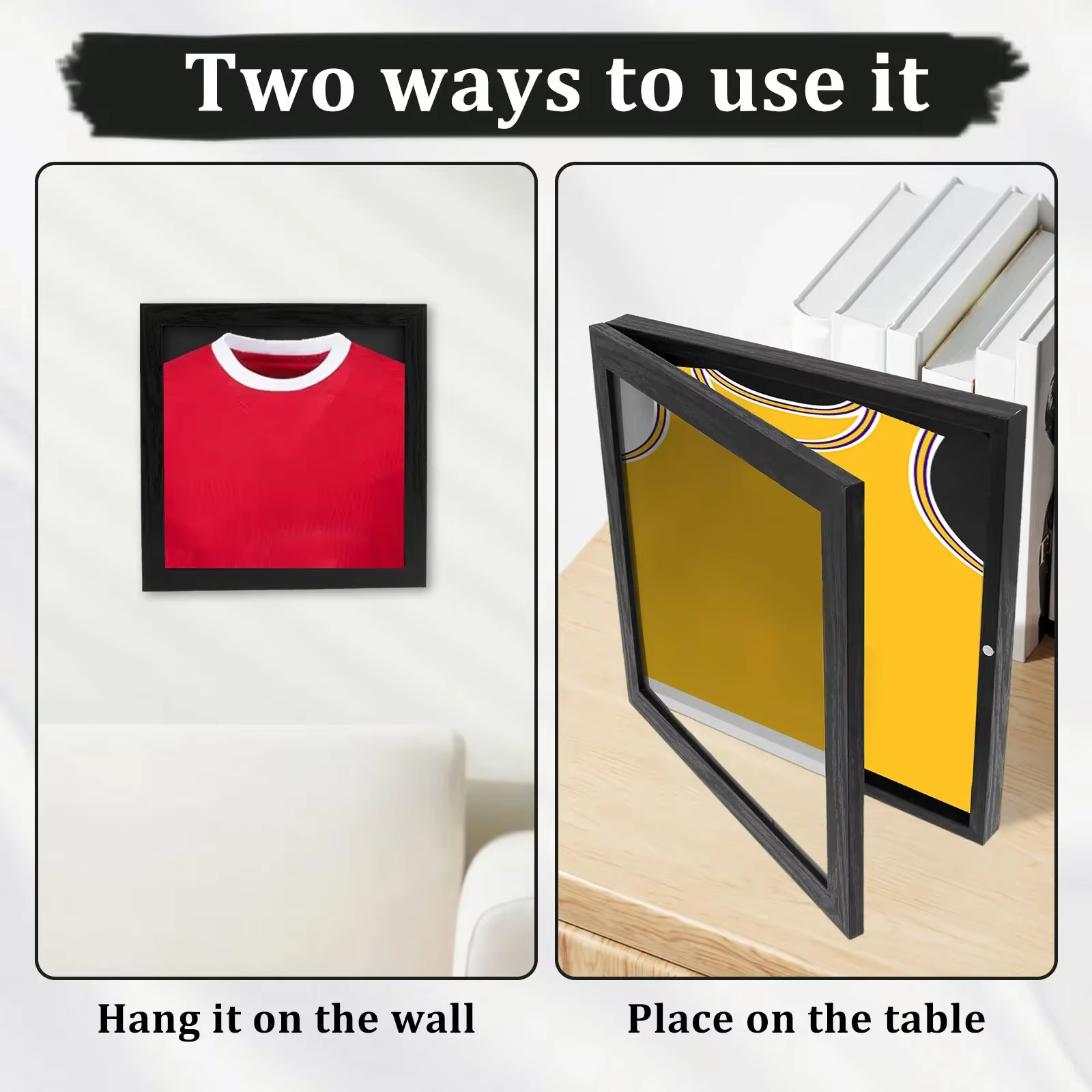 Cadre de présentation mural multifonctionnel pour maillots et objets de collection