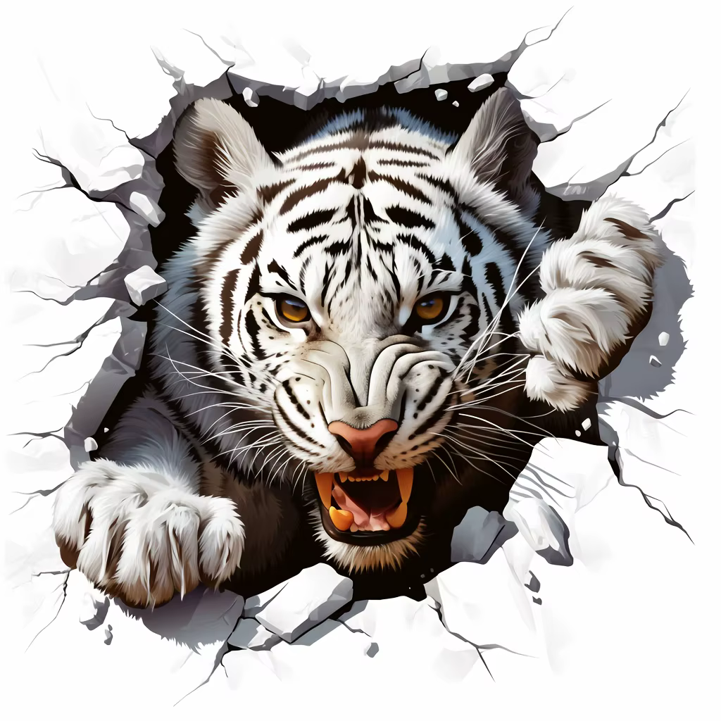 Autocollant en vinyle motif tigre