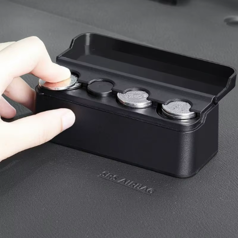 Boîte de rangement portable pour pièces de monnaie de voiture