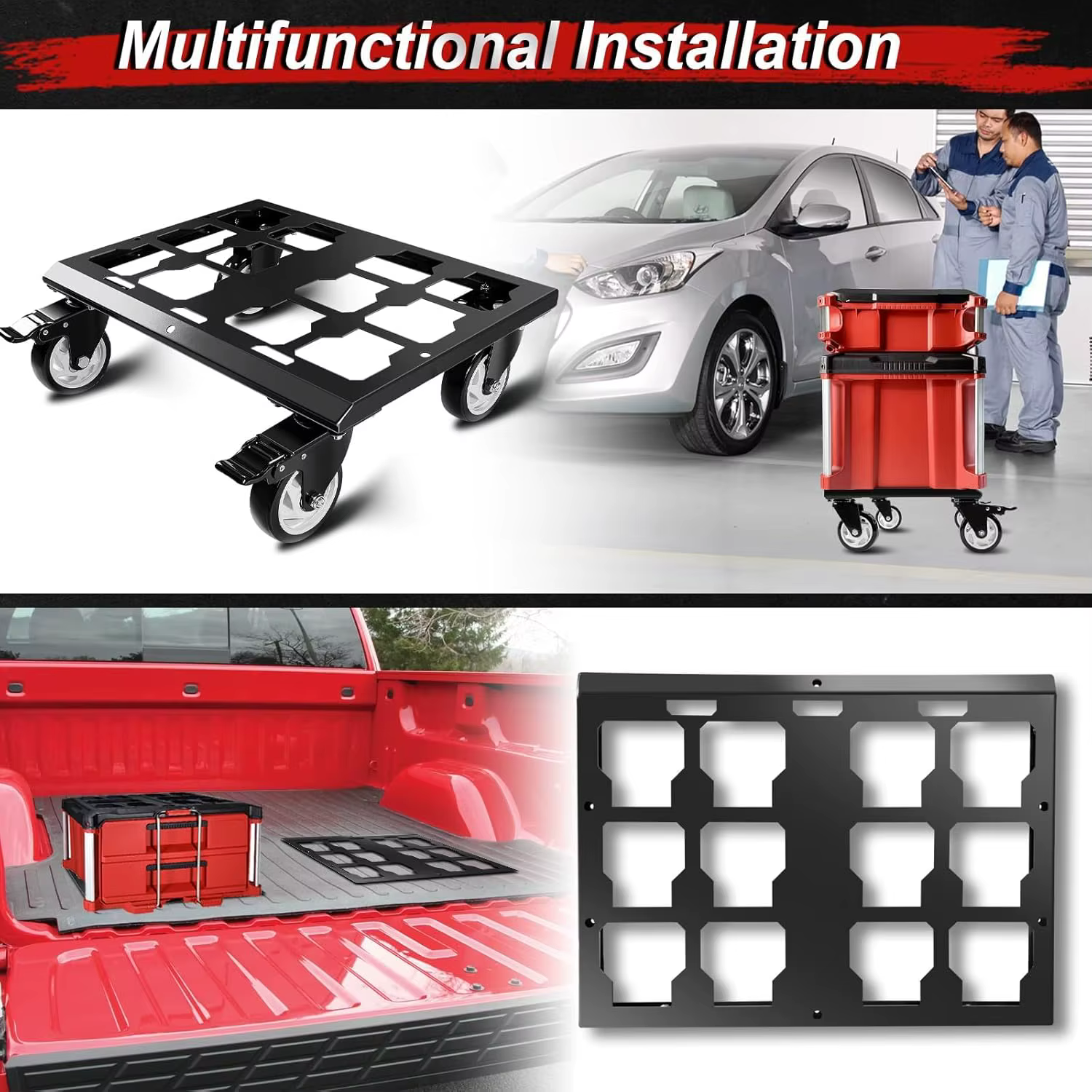 Boîte à outils robuste Dolly Compatible avec les boîtes
