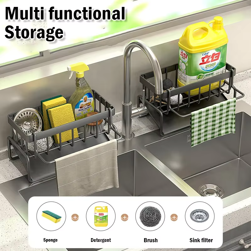 Support de rangement pour outils de nettoyage d'évier