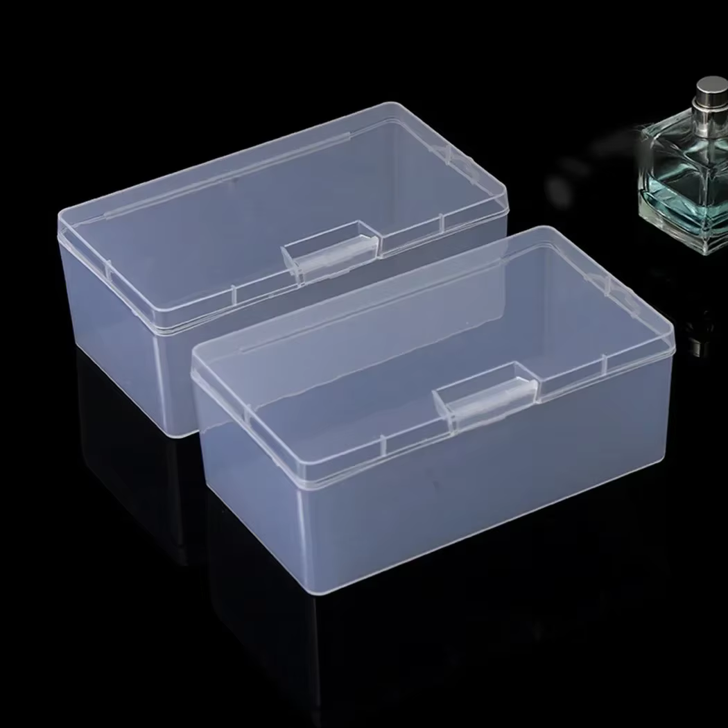 Boîte de rangement rectangulaire en plastique Transparent avec couvercle